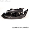 Fits VW Polo 2009-2014 Headlight Headlamp All Black Twin Reflector Type Passenger Side thumbnail