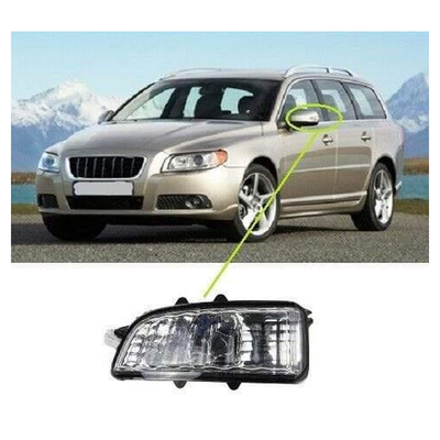 Fits Volvo V70 2007-2013 Door Wing Mirror Indicator Clear Lens Passenger Side
