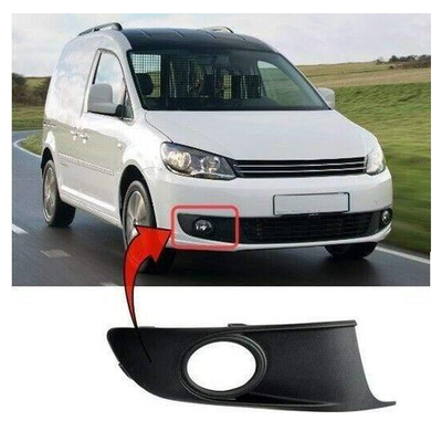 Fits VW Caddy 2010-2015 Front Bumper Fog Grille W/ Fog Lamp Hole Mat-Black Right Side