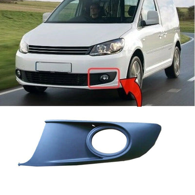 Fits VW Caddy 2010-2015 Front Bumper Fog Grille W/ Fog Lamp Hole Mat-Black Left Side - tradevehicleparts.co.uk