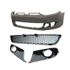 Fits VW Golf Mk6 2009-2012 Front Bumper Primed Complete With Grilles Honeycomb Style Standard Models thumbnail