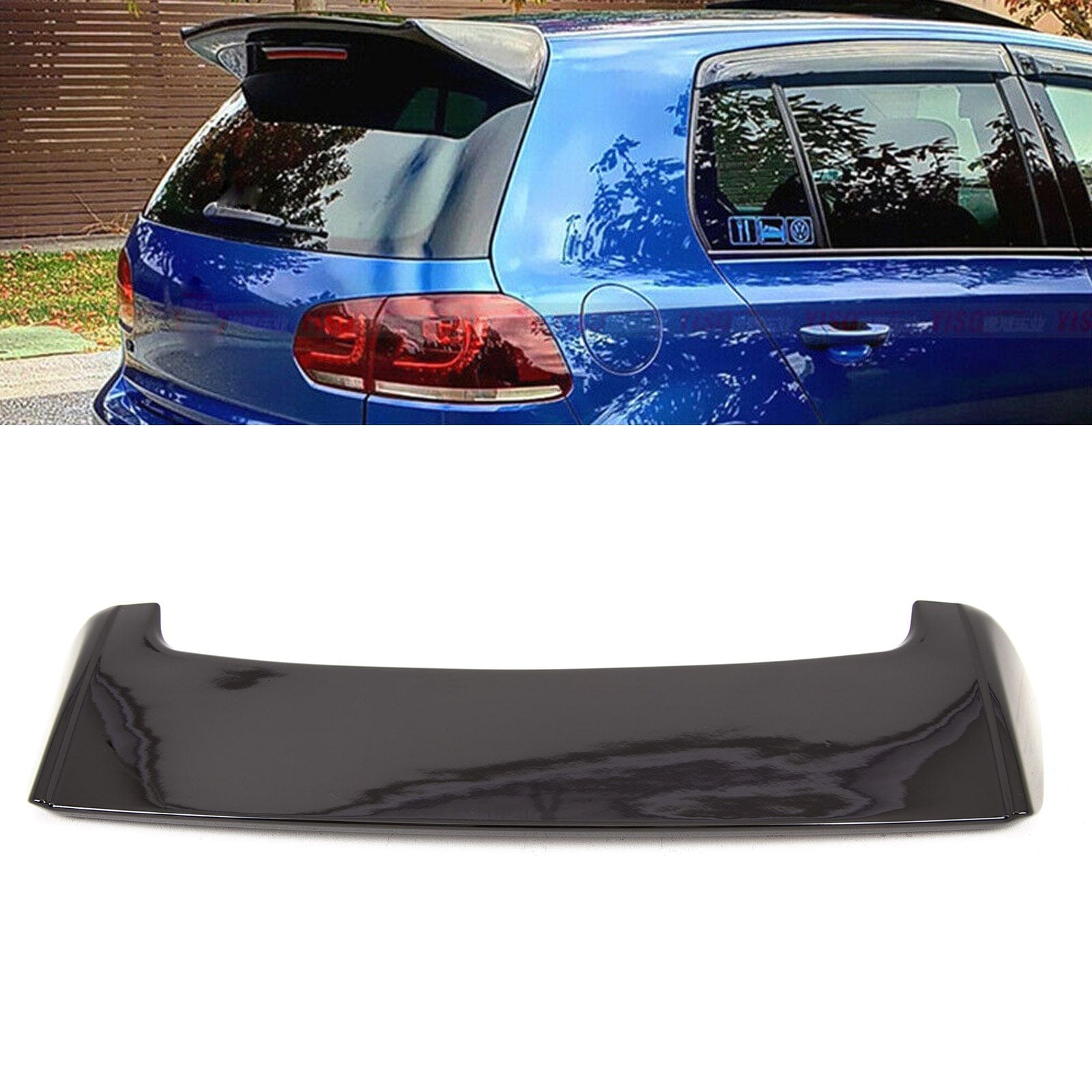 VW Golf MK6 GTI GTD R20 2008-2013 Rear Roof Boot Lip Spoiler R Style Gloss Black