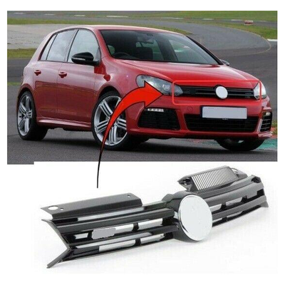 Fits VW Golf Mk6 R20 2009-2012 Front Bumper Main Centre Grille Black