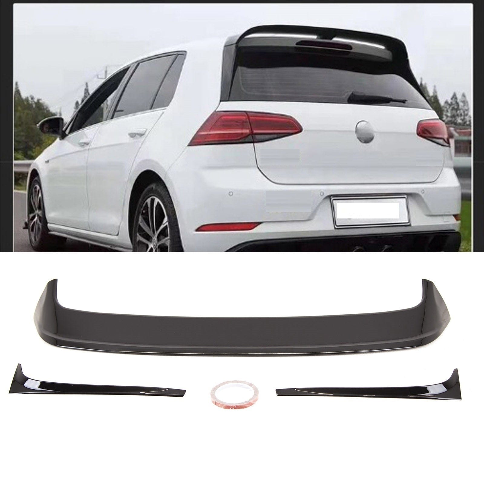VW Golf MK7 MK7.5 2013-2020 Rear Roof Boot Spoiler Clubsport Style Gloss Black