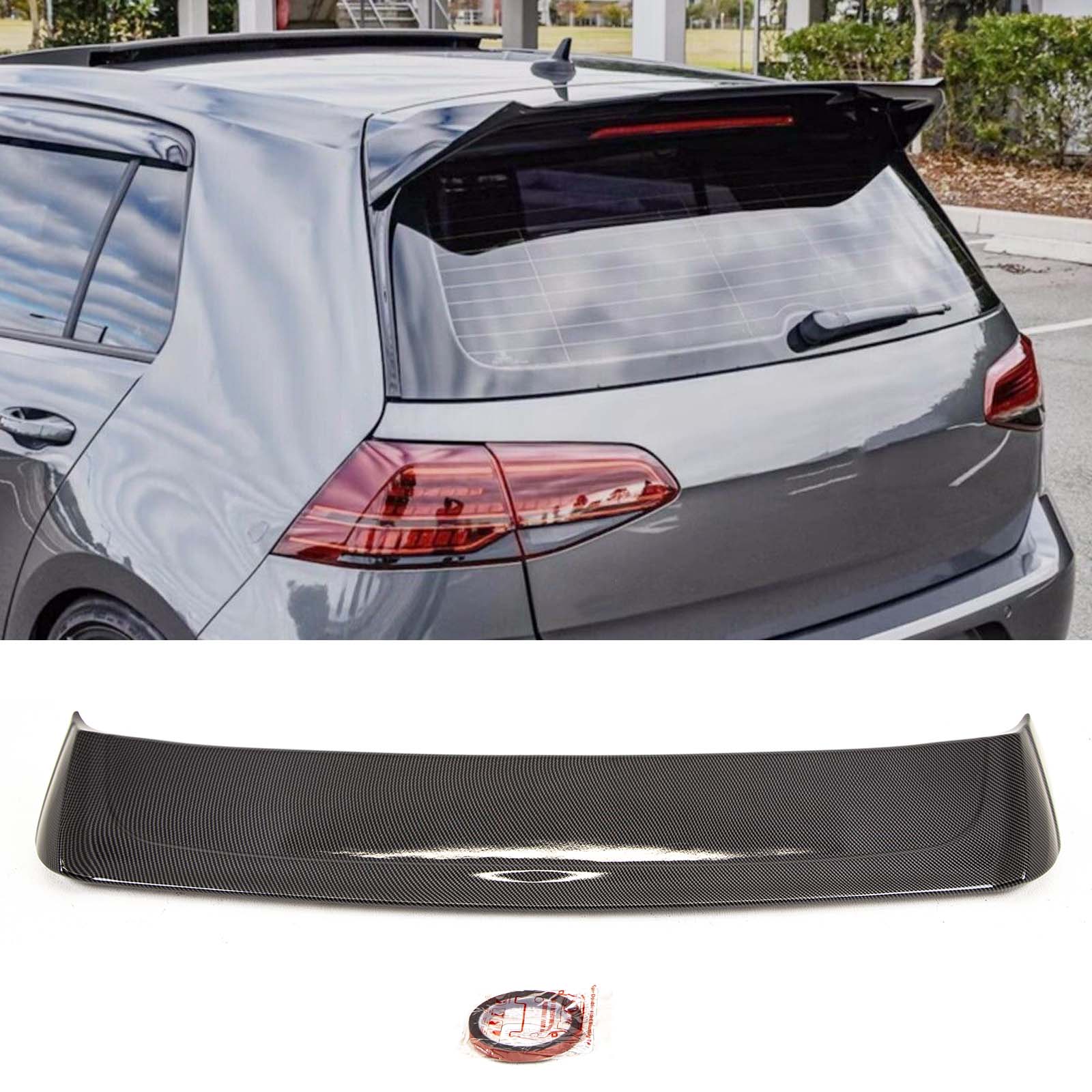 VW Golf MK7 MK7.5 R GTD GTI 2013-2020 Rear Roof Boot Lip Spoiler Osir Style Carbon Look