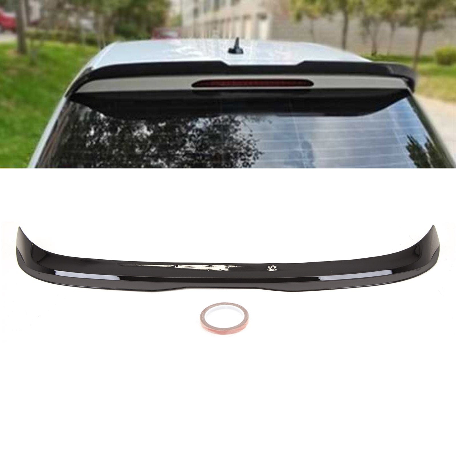 VW Golf MK7 MK7.5 R GTD GTI 2013-2020 Rear Roof Boot Lip Spoiler V Style Gloss Black