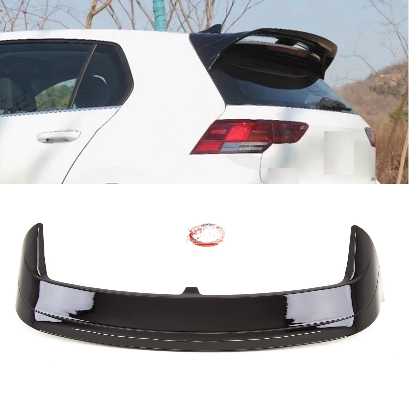 VW Golf MK8 R 2020- Roof Boot Lip Spoiler 'CS Clubsport Style' Gloss Black