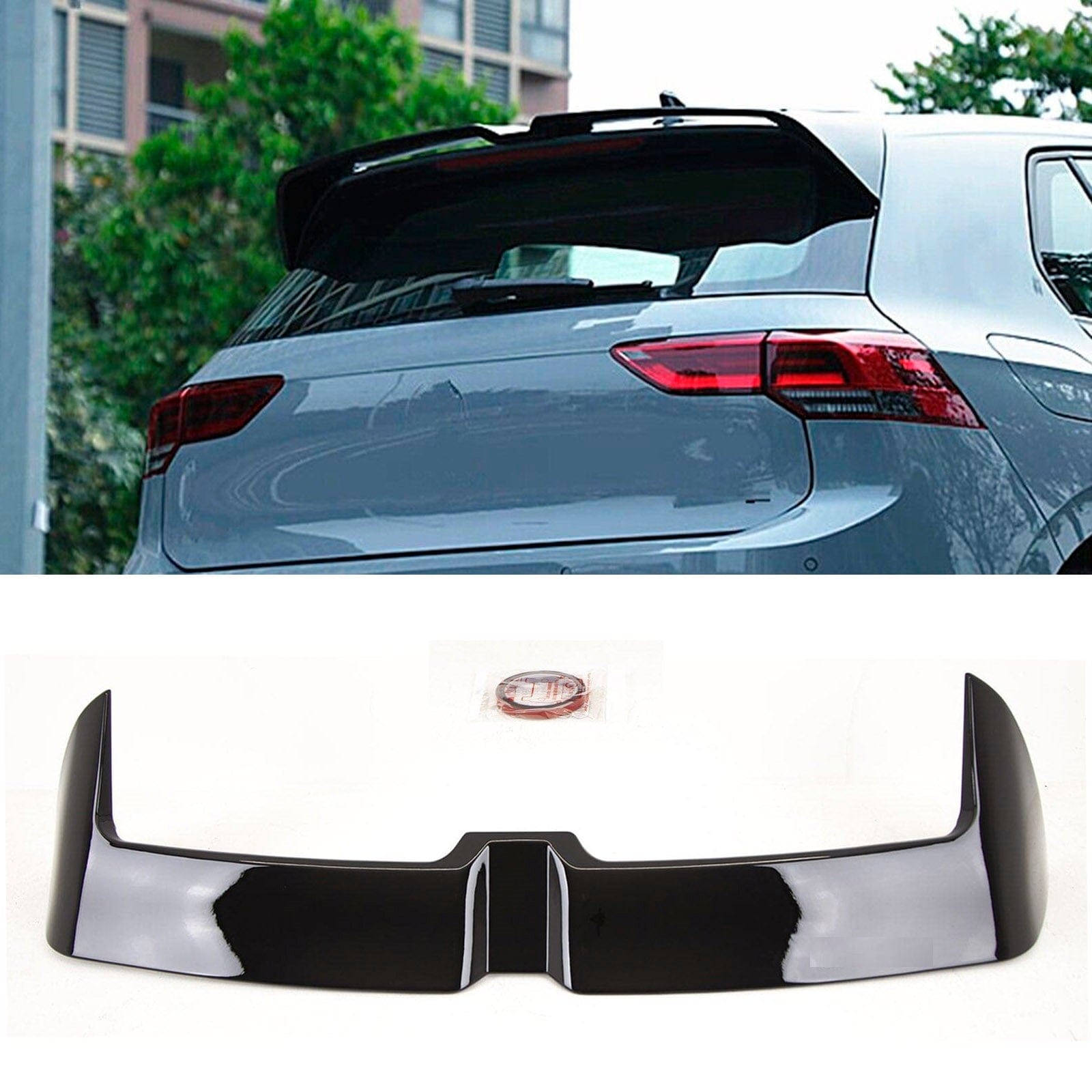 VW Golf MK8 TSI TDI 2020- Rear Roof Boot Lip Spoiler Oettinger Style Gloss Black