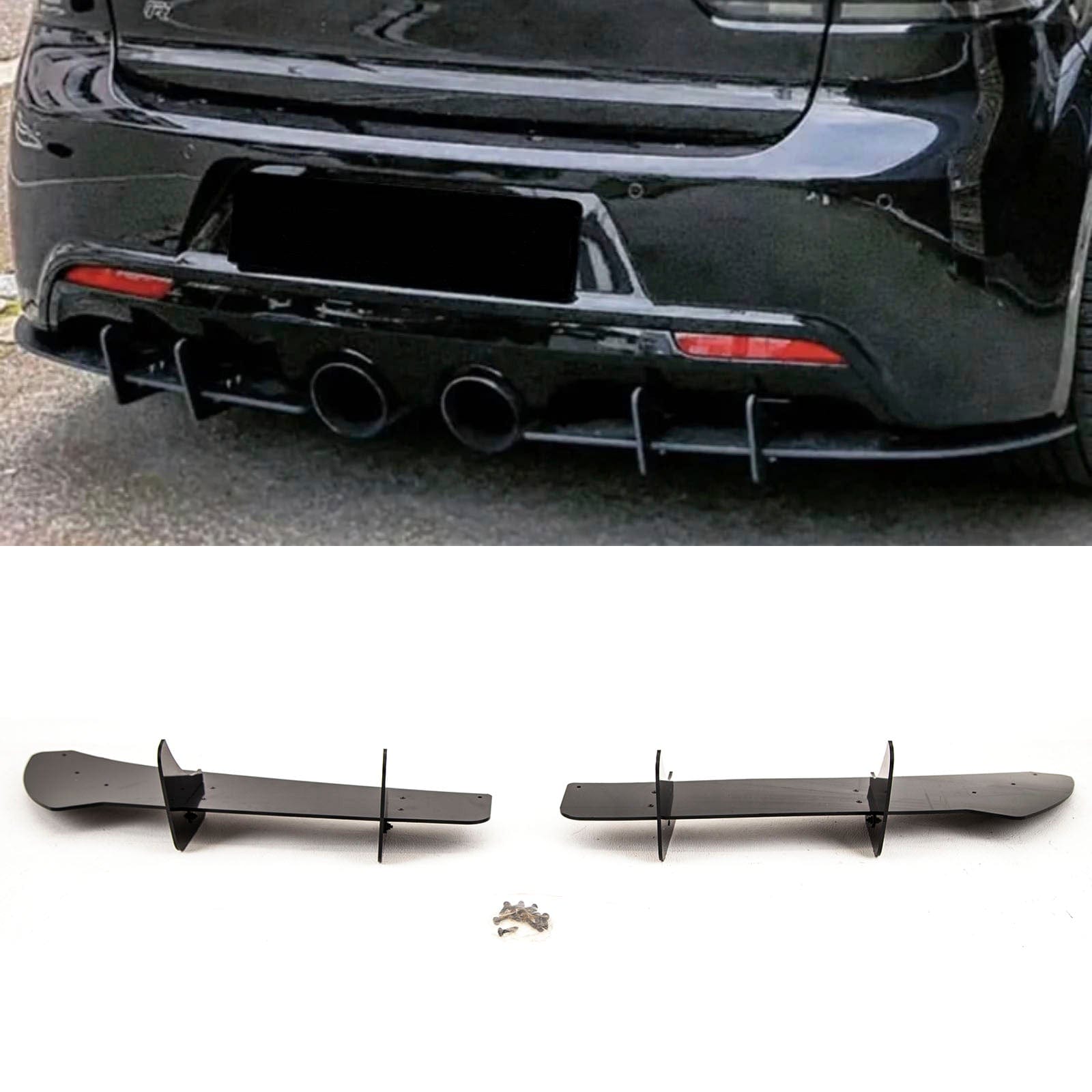 VW Golf R20 R MK6 2008-2013 Rear Bumper Diffuser Blade Style Splitters Gloss Black