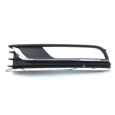 Fits VW Passat B7 2011-2014 Front Bumper Fog Grille W/ Lamp Hole Two Chrome Mouldings Left Side