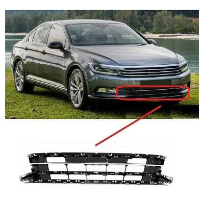 Fits VW Passat B8 2015- Front Bumper Centre Lower Grille Black With Chrome Moulding