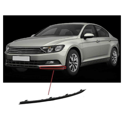 Fits VW Passat B8 2015- Front Bumper Cover Strip Black Passenger Side