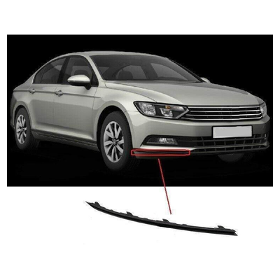 Fits VW Passat B8 2015- Front Bumper Cover Strip Black Driver Side