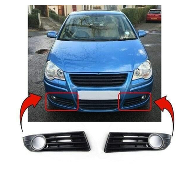 Fits VW Polo 2005-2009 Front Bumper Fog Grille With Hole Pair Left & Right