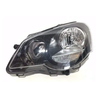Fits VW Polo Hatchback 2005-2009 Headlamp Headlight Black Passenger Side