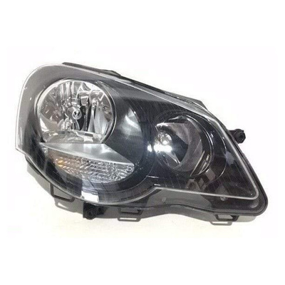 Fits VW Polo 2005-2009 Headlamp Headlight Black Driver Side