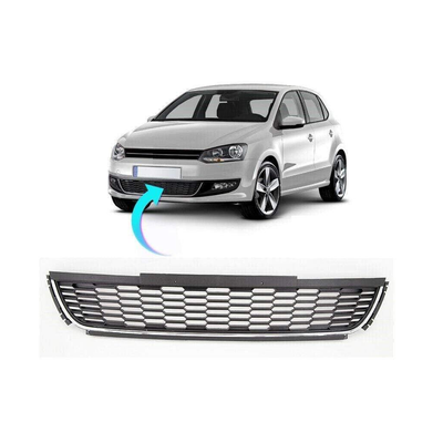 Fits VW Polo 2009-2014 Front Bumper Lower Centre Grille Honeycomb With Chrome Trim