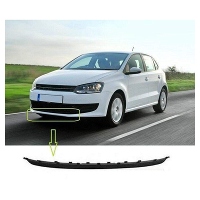 Fits VW Polo 2009-2014 Front Bumper Spoiler Trim Black (Clips To The Spoiler)