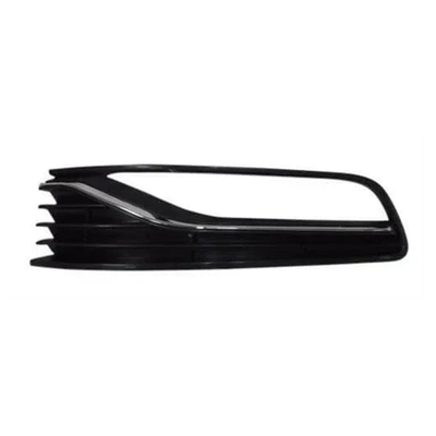 Fits VW Polo 2014- Front Bumper Fog Grille Mat Black With Fog Hole & Chrome Moulding Left Side