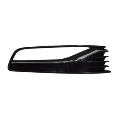 Fits VW Polo 2014- Front Bumper Fog Grille Mat Black With Fog Hole W/Chrome Moulding Right Side