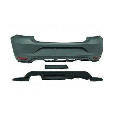 Fits VW Polo Gti 2014-2017 Rear Bumper Primed Complete With Reflectors For Twin Exhaust & 1 Cut Out
