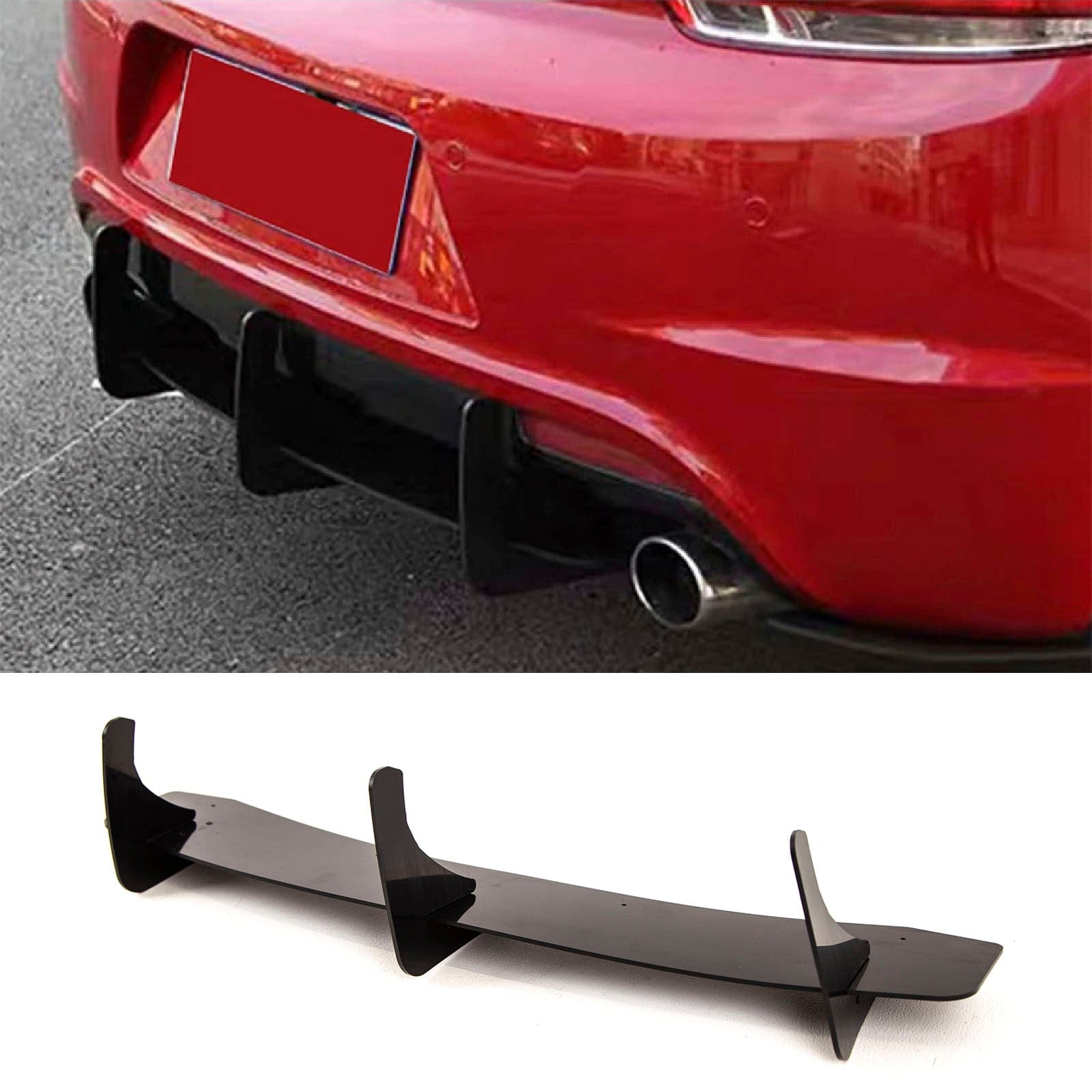 VW Scirocco R 2008-2018 Rear Bumper Diffuser Splitter Blade Style Gloss Black