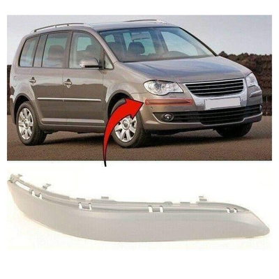 Fits VW Touran 2007-2010 Front Bumper Moulding Primed Driver Side For Models With Chrome Stripe