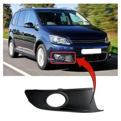 Fits VW Touran 2010-2015 Front Bumper Fog Grille W/Fog Lamp Hole Mat-Black Right Side