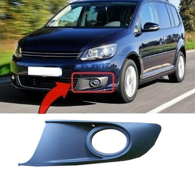 Fits VW Touran 2010-2015 Front Bumper Fog Grille W/ Fog Lamp Hole Mat-Black Left Side - tradevehicleparts.co.uk