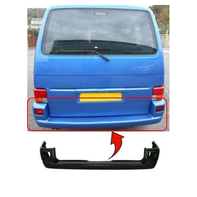 Fits VW Transporter T4 Caravelle 1997-2003 Rear Bumper Black Smooth