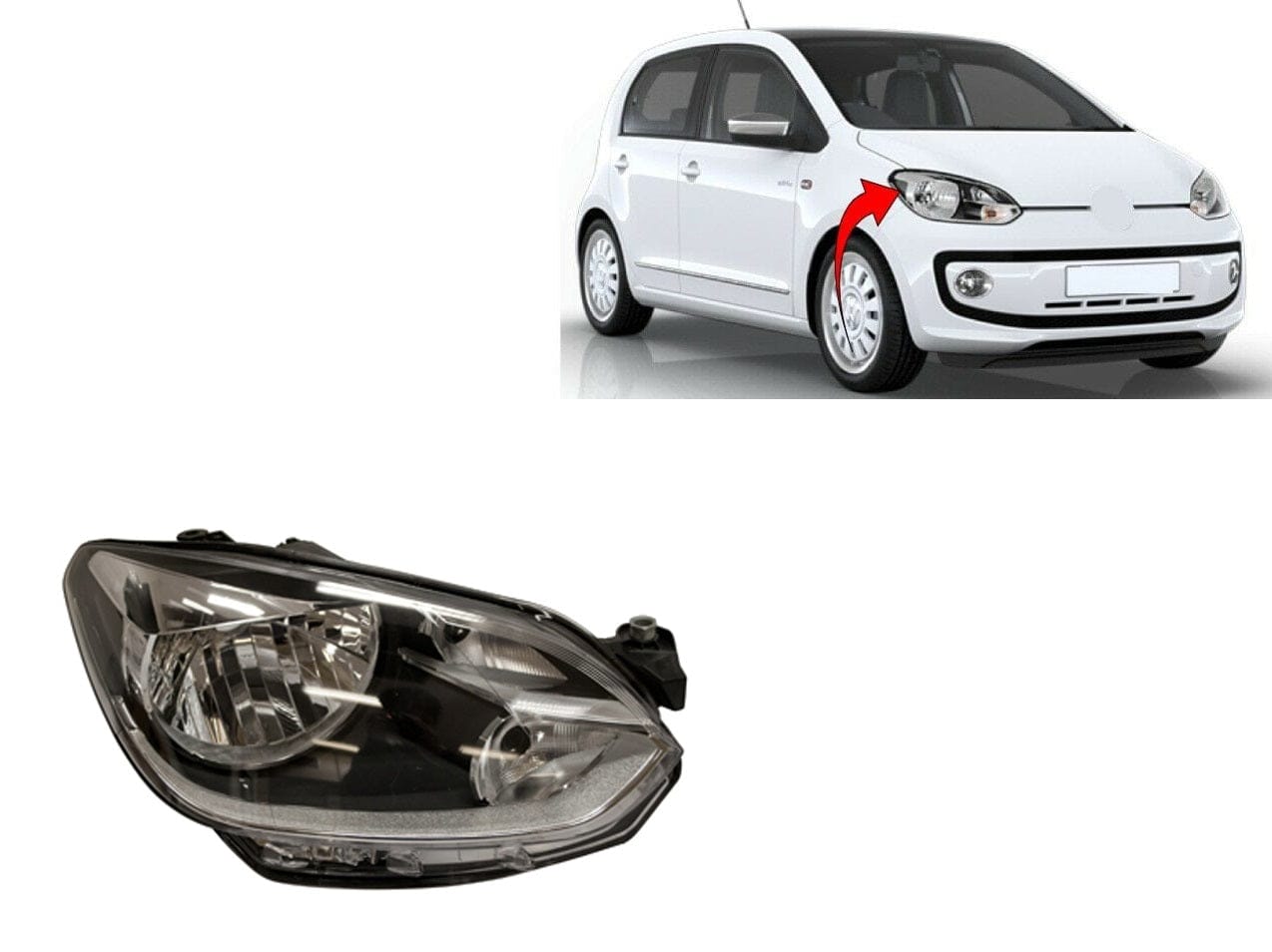 VW Up 2012-2016 Headlight Headlamp Clear Type Driver Side