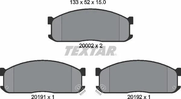 Textar Brake Pads Full Set Of 4 Front 2000201 - image 5