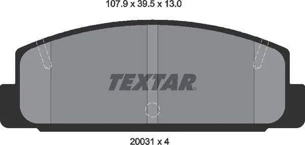 Textar Brake Pads Set Brake Pads Full Set Of 4 Rear 2003101 - image 5