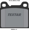 Textar Brake Pads Full Set Of 4 Front Rear 2003402 thumbnail