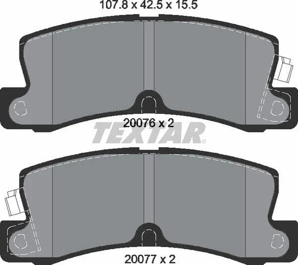 Textar Brake Pads Set Brake Pads Full Set Of 4 Rear 2007601 - image 5