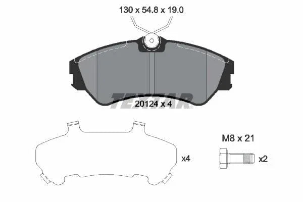 Textar Brake Pads Full Set Of 4 Front With Brake Caliper Screws 2012401 - image 4