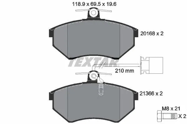 Textar Brake Pads Full Set Of 4 Front With Brake Caliper Screws 2016805 - image 4