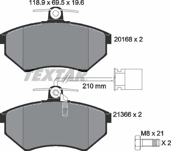 Textar Brake Pads Full Set Of 4 Front With Brake Caliper Screws 2016805 - image 5