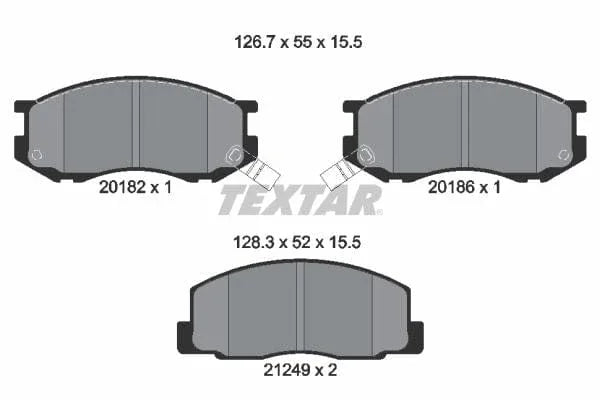 Textar Brake Pads Full Set Of 4 Front 2018201 - image 4