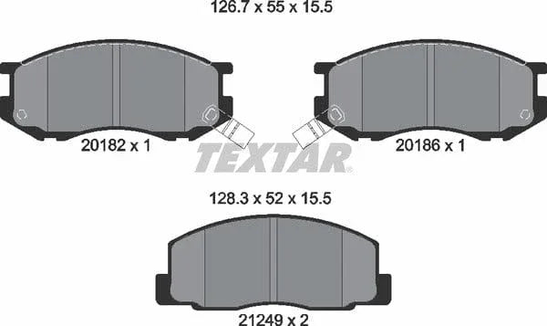 Textar Brake Pads Full Set Of 4 Front 2018201 - image 5