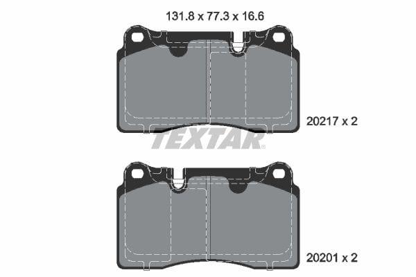Textar Brake Pads Full Set Of 4 Front 2021703 - image 4