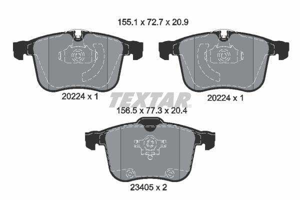 Textar Brake Pads Full Set Of 4 Front 2022401 - image 4