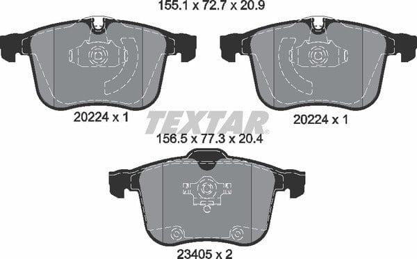 Textar Brake Pads Full Set Of 4 Front 2022401 - image 5