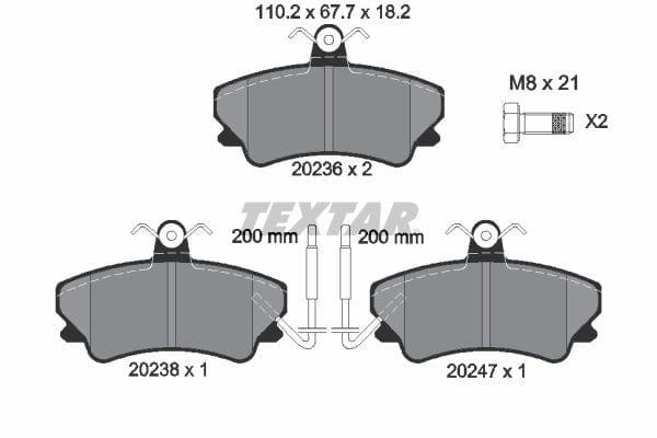 Textar Brake Pads Full Set Of 4 Front With Brake Caliper Screws 2023602 - image 4