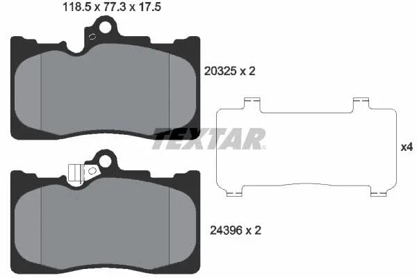 Textar Brake Pads Full Set Of 4 Front 2032501 - image 4