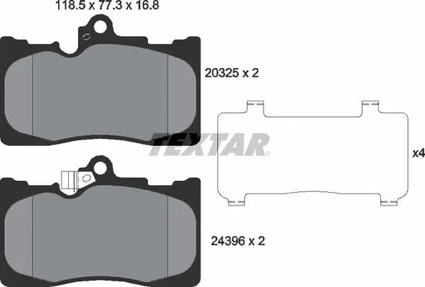 Textar Brake Pads Full Set Of 4 Front 2032501 - image 5