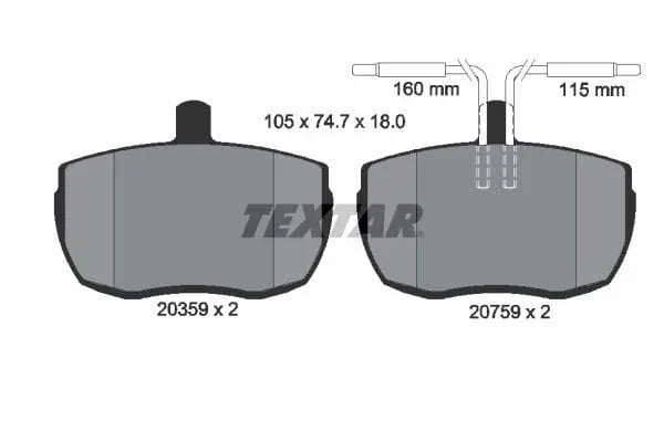 Textar Brake Pads Full Set Of 4 Front 2035907 - image 4