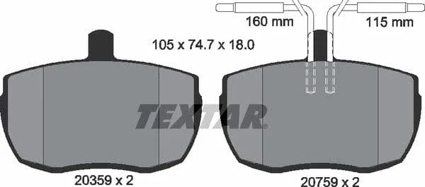 Textar Brake Pads Full Set Of 4 Front 2035907 - image 5