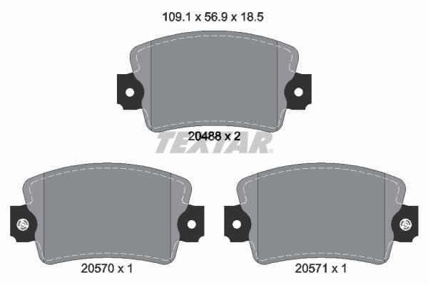 Textar Brake Pads Full Set Of 4 Front 2048802 - image 4