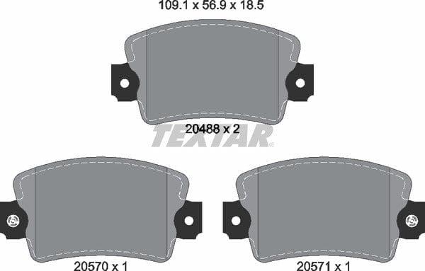 Textar Brake Pads Full Set Of 4 Front 2048802 - image 5